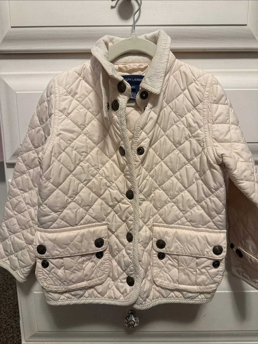 Ralph Lauren Kids Ivory Quilted Puffer Jacket